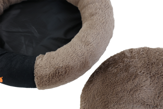 UNIQ PETS dog bed oval PAW brown L